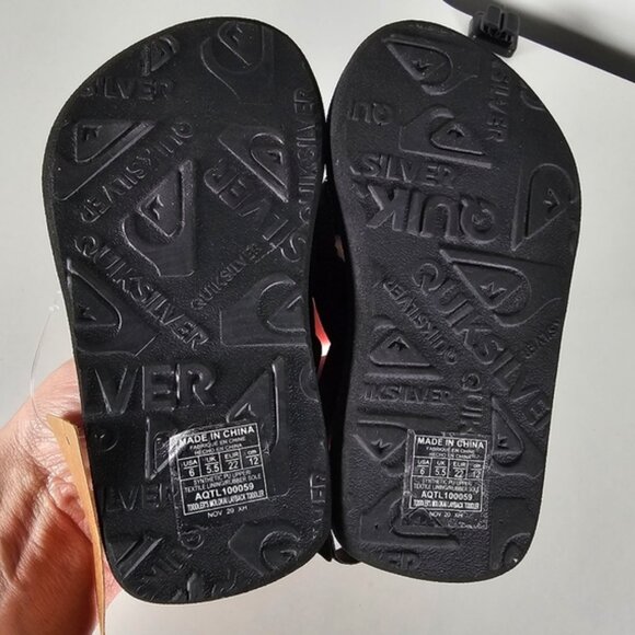 Quiksilver Kids Striped Flip Flops Blue Size 6 New - Picture 3 of 7